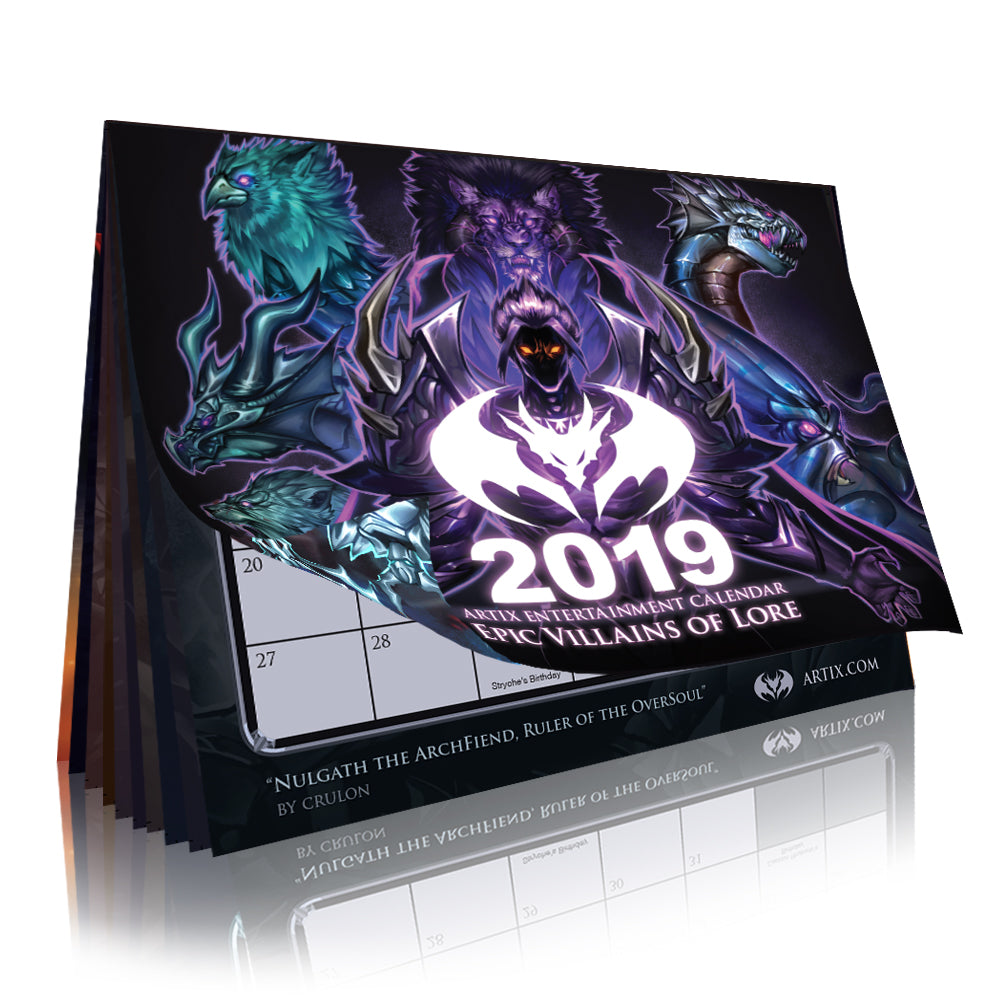 2019 Calendar "Epic Villains of Lore" Flip Calendar Calendars - Heromart
